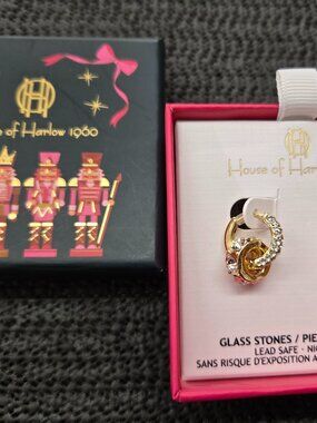 House of Harlow 1960 new boxed glass stone earrings